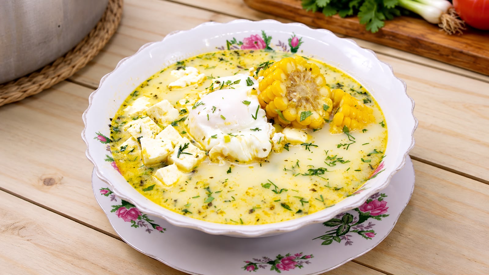 Caldo de choclo ecuatoriano con queso y huevo: receta fácil y deliciosa